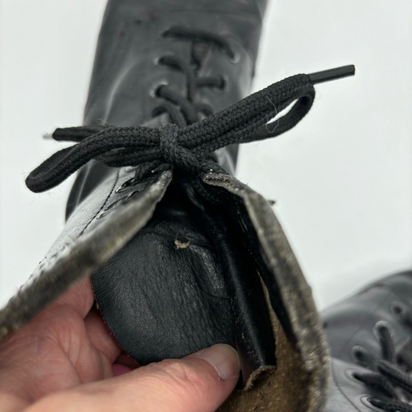 Black Military Leather PJ Combat Boots - Picture 7 of 10